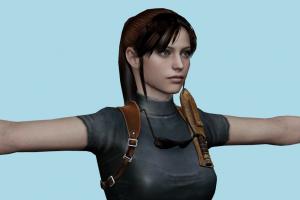 Claire RE2 (No Coat) Resident-Evil, RE, resident, evil, female, woman, girl, people, human, xna, characters, rigged